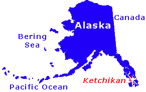 Map of Alaska showing Ketchikan